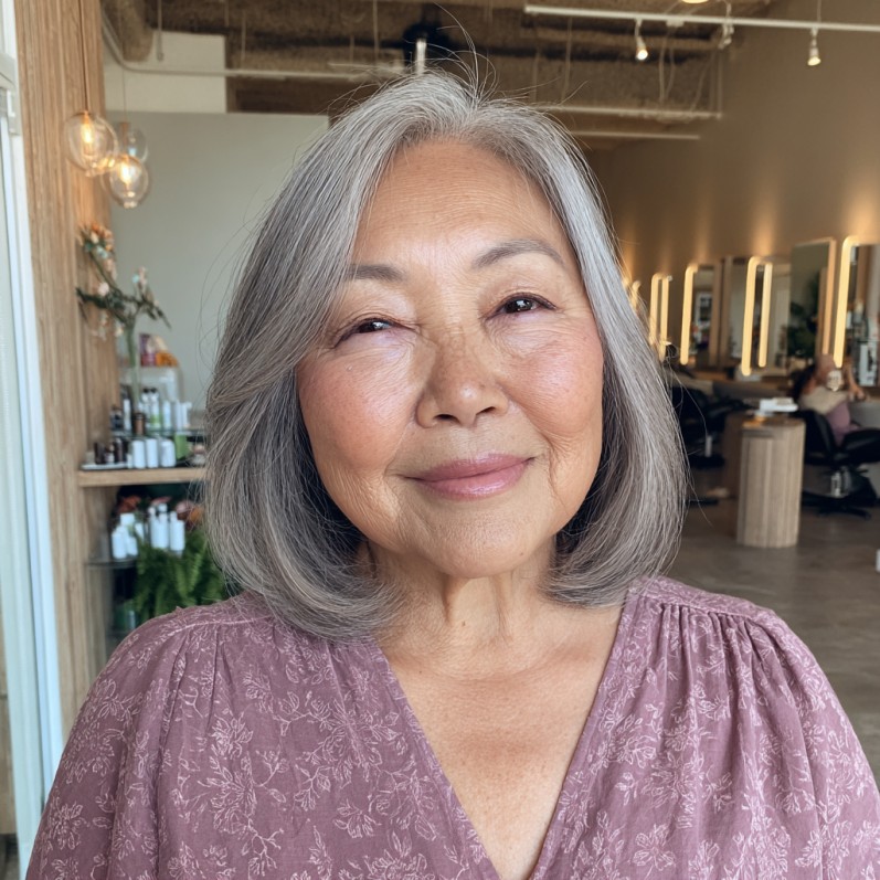 Sleek Draped Bob with Subtle Face-Framing Layers