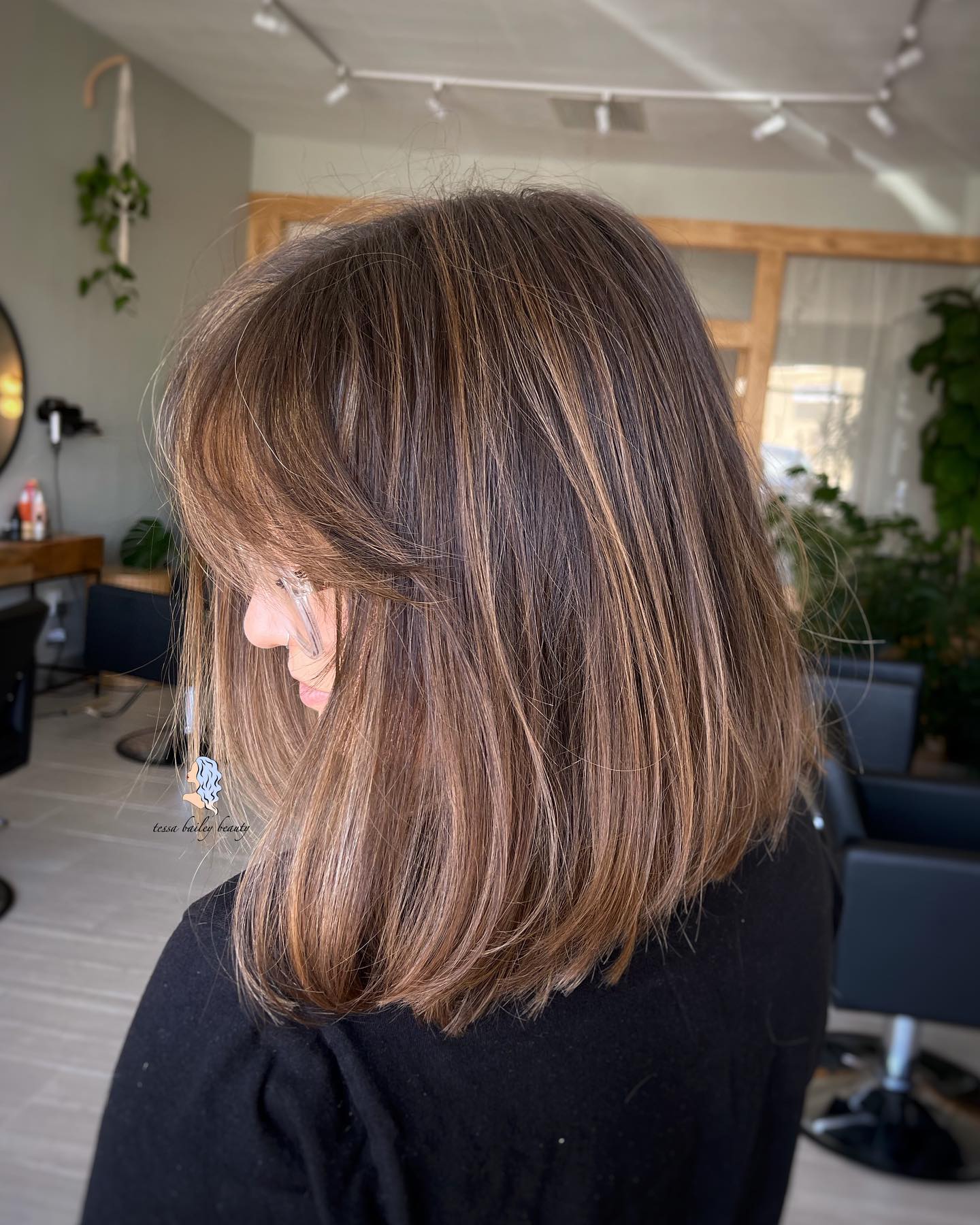 Softly Blended Balayage Bob with Subtle Highlights