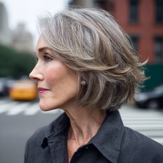 Softly Feathered Bob with Gentle Movement