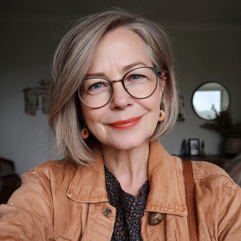 Softly Layered Ash Blonde Cut with Gentle Waves