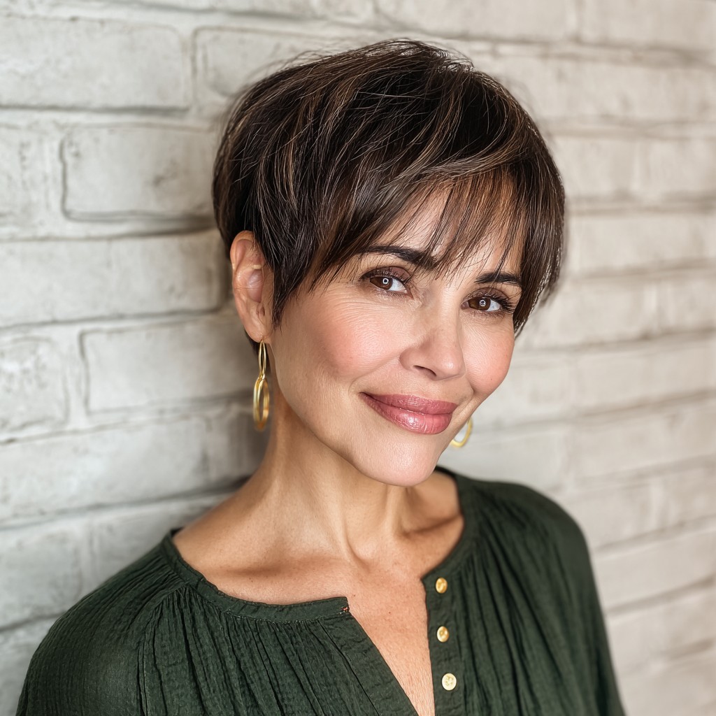 Stylish Textured Short Cut with Soft Bangs