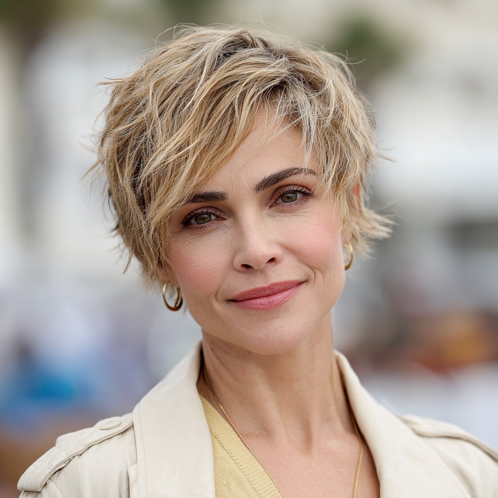Textured Ash Blonde Pixie with Soft Layers