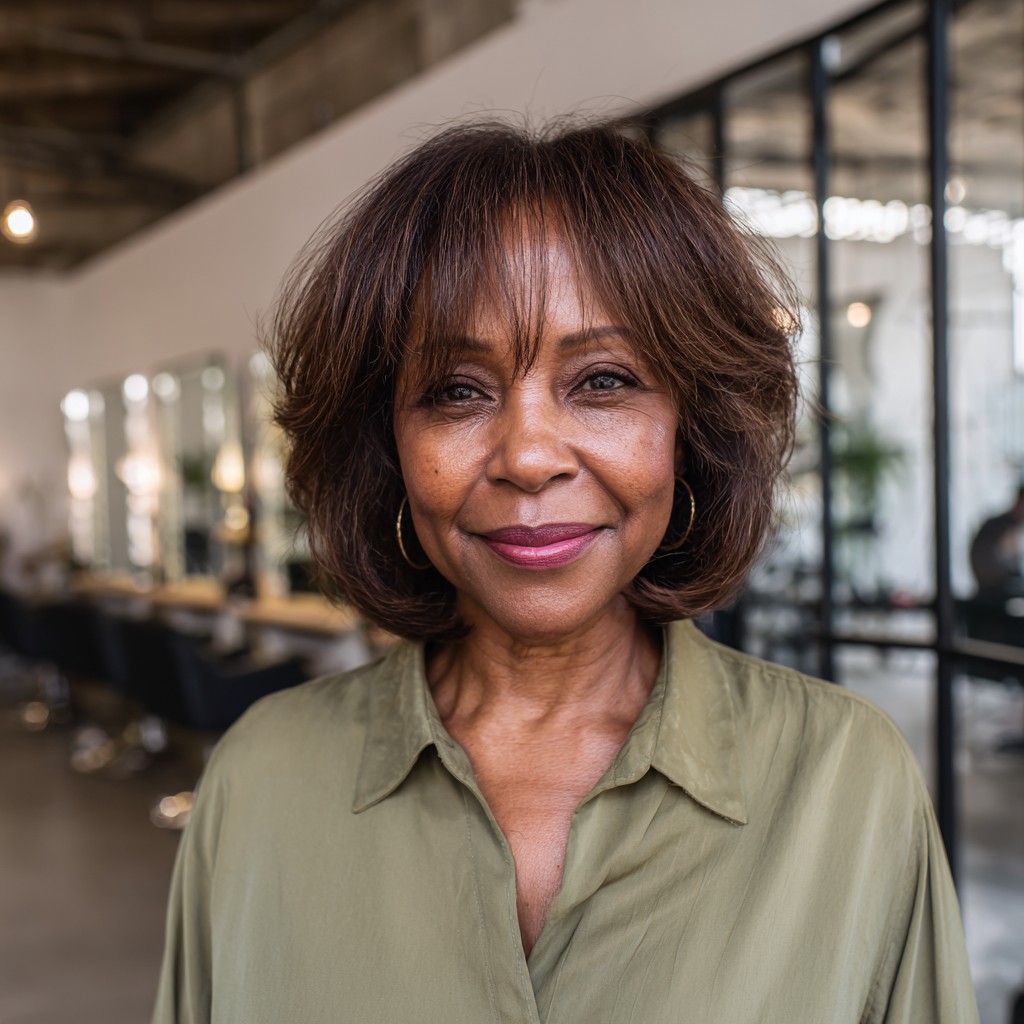 Textured Bob with Soft Bangs and Volume