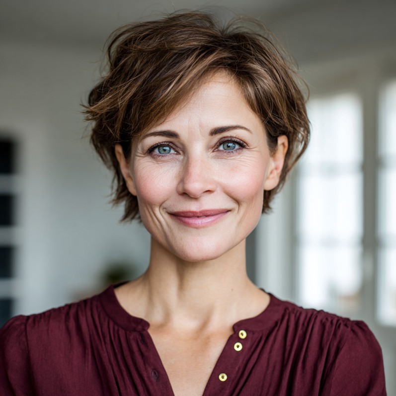 Textured Short Crop with Soft Volume