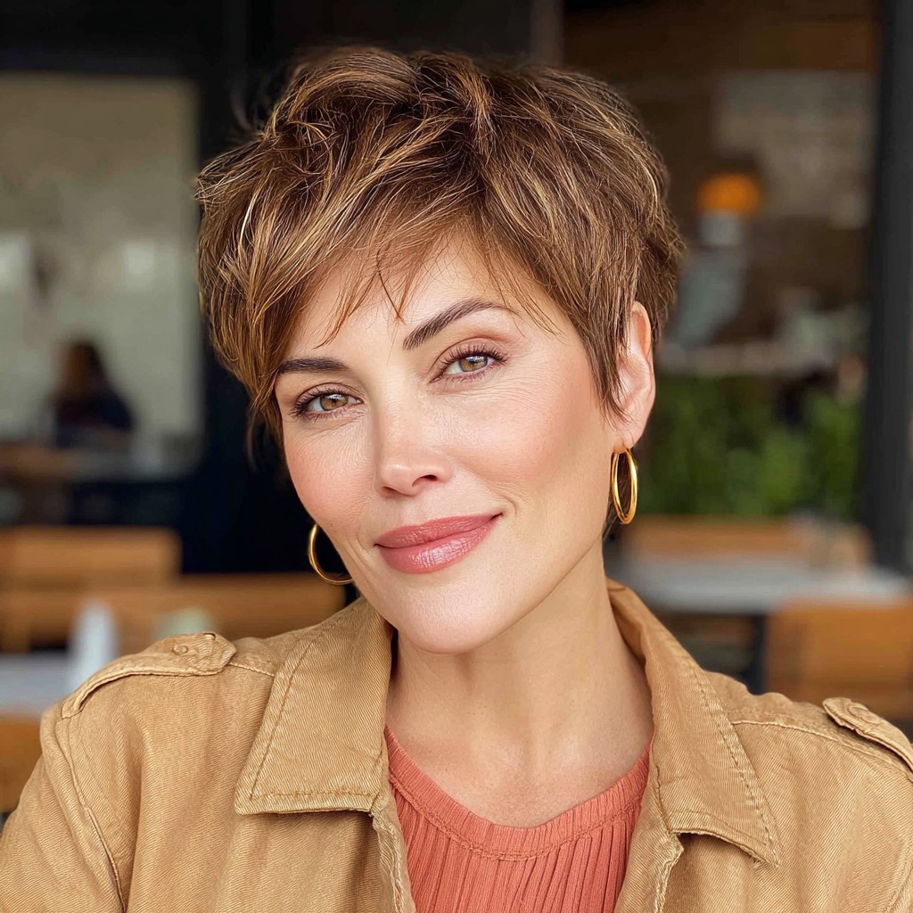 Textured Short Pixie with Fluffy Layers