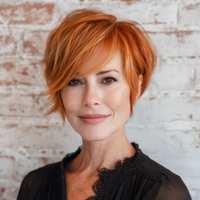 Vibrant Textured Bob with Flattering Side-Swept Layers