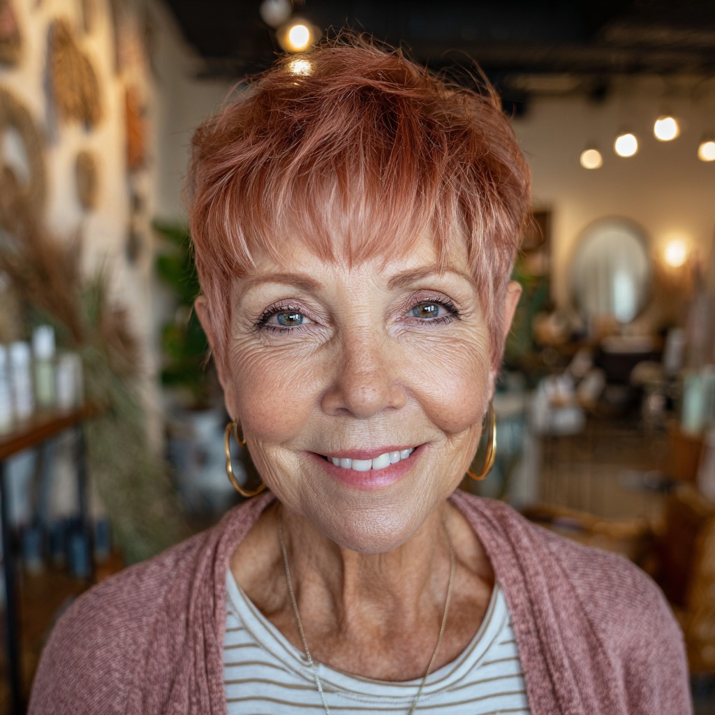 Vibrant Textured Pixie with Soft Fringe