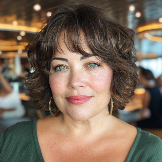 Charming Textured Bob with Soft Curly Layers