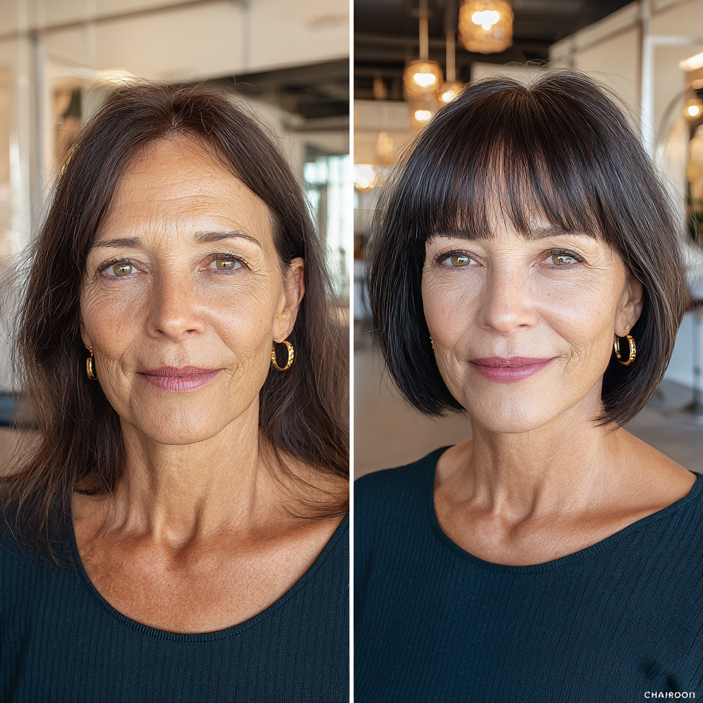 Chic Blunt Bob with Soft Bangs