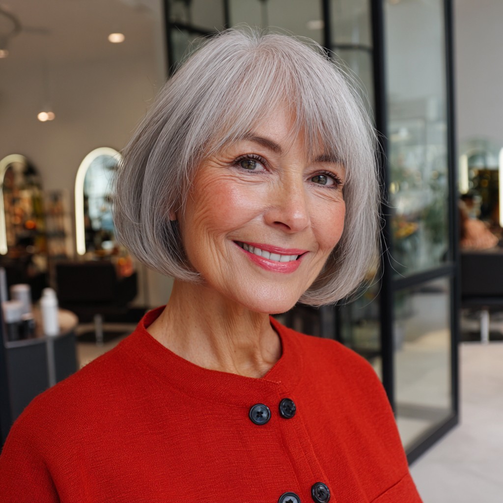 Chic Layered Pageboy Bob with Soft Face-Framing Highlights