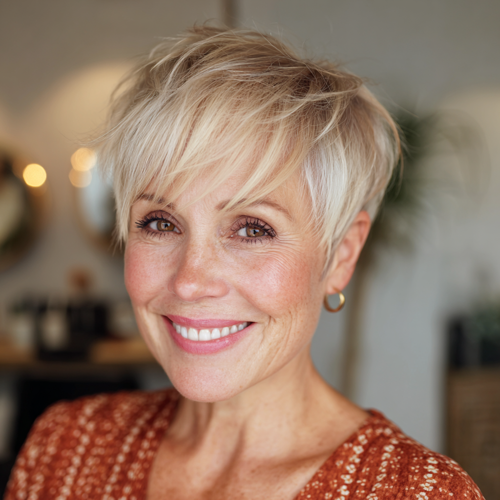 Chic Short Pixie Cut with Fluffy Bangs