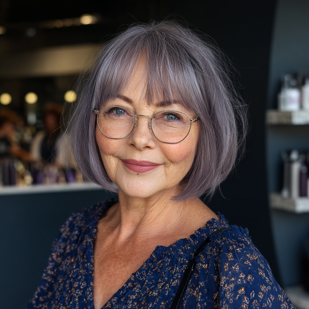 Chic Soft Layered Bob with Subtle Lavender Tones