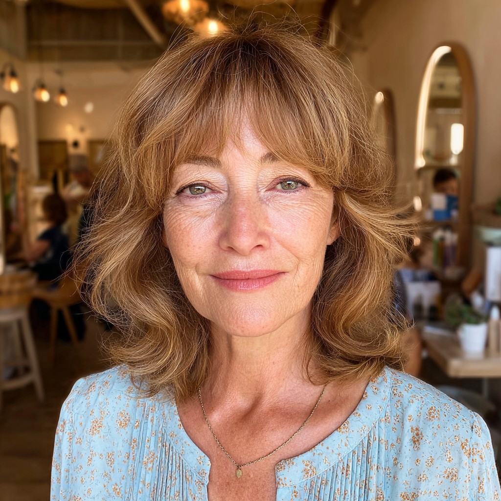 Chic Softly Layered Cut with Gentle Face-Framing Bangs