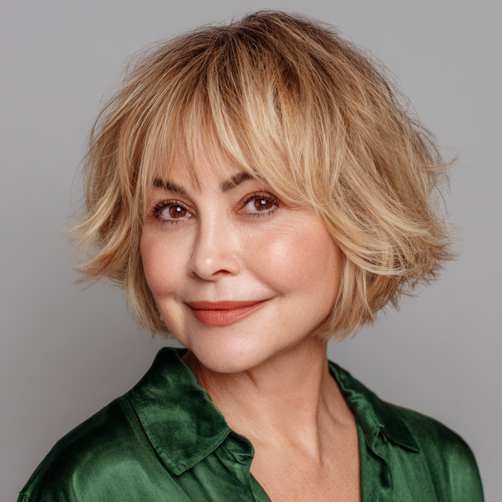 chic softly textured bob with subtle layers
