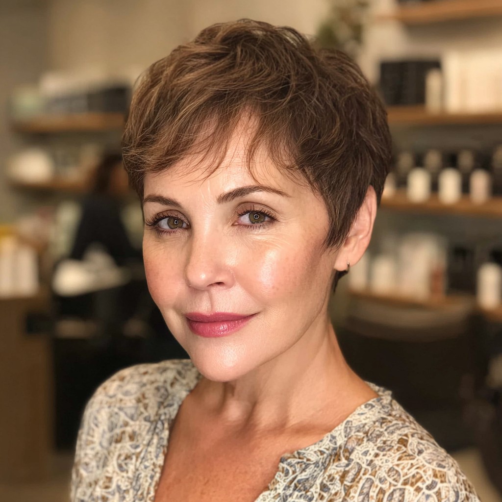 chic textured pixie cut with soft layers