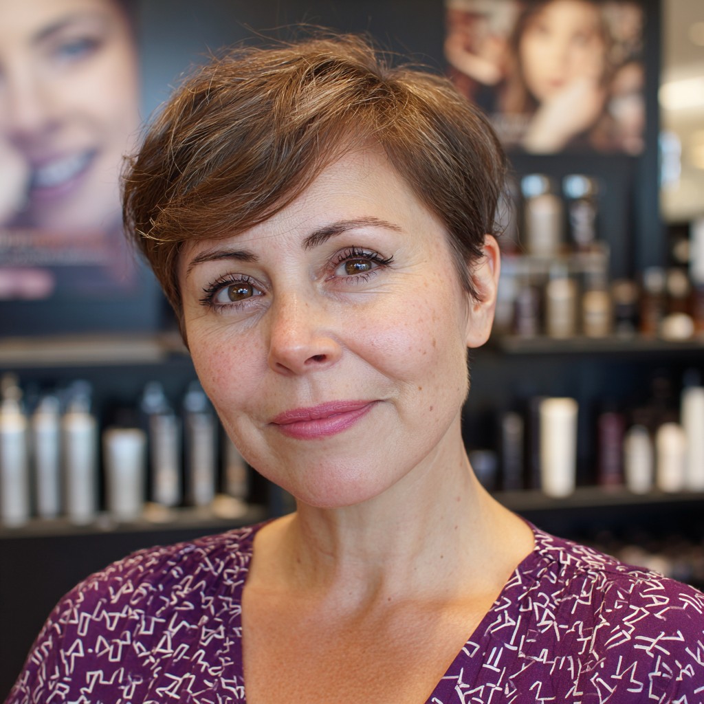 Chic Textured Side-Parted Pixie with Subtle Volume