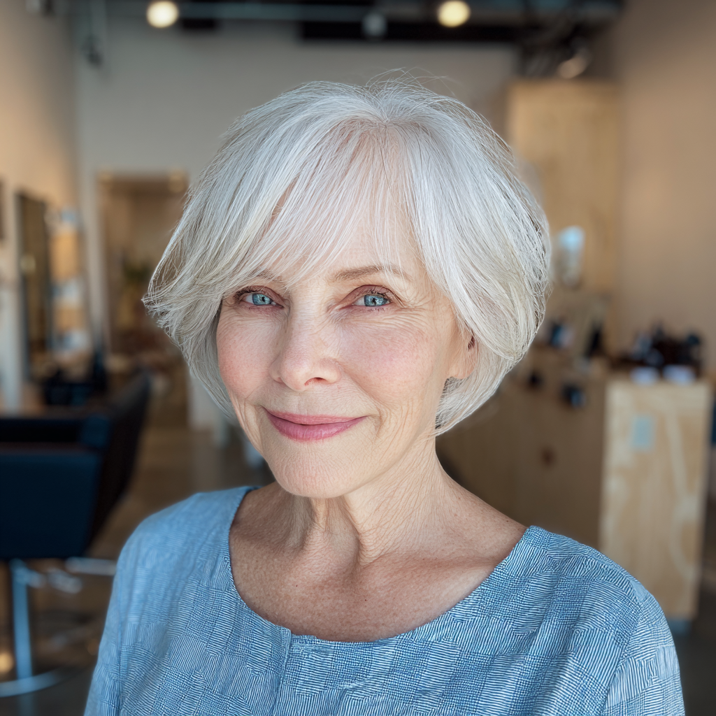 Chic Textured Silver Bob Haircut