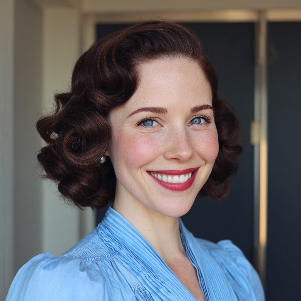 Chic Vintage-Inspired Defined Curls with Soft Volume