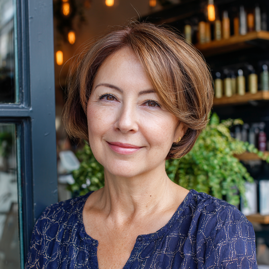 Chic Warm Brown Rounded Bob with Subtle Layers