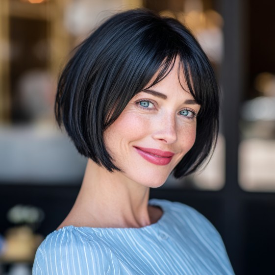 Classic One-Length Bob with Face-Framing Layers