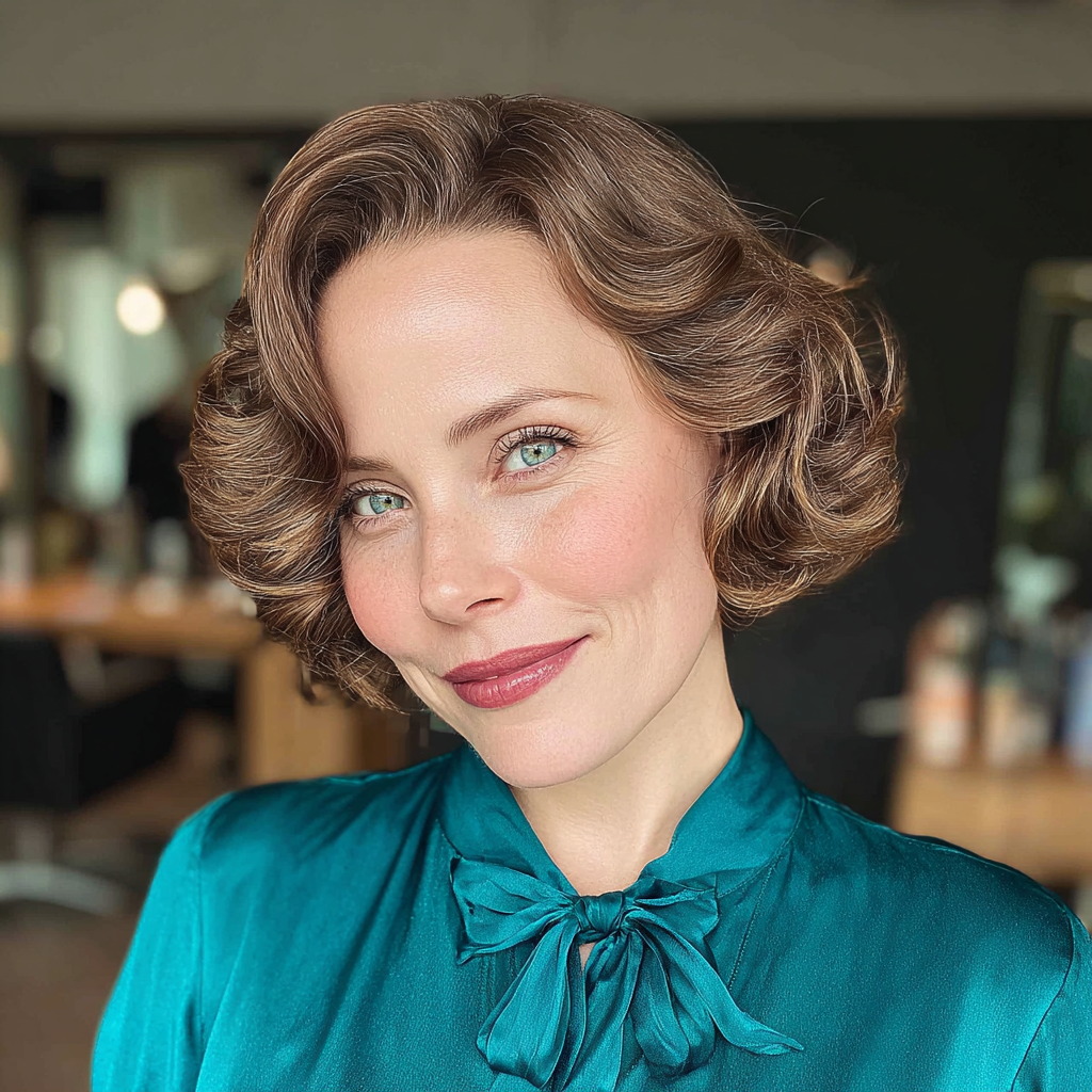 Classic Vintage-Inspired Curled Bob
