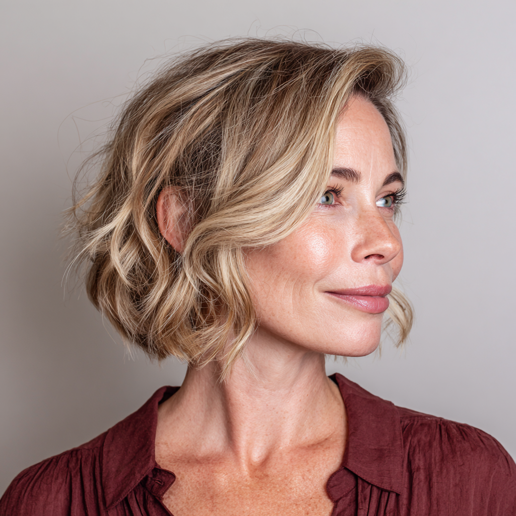 Effortlessly Chic Beachy Waves Bob