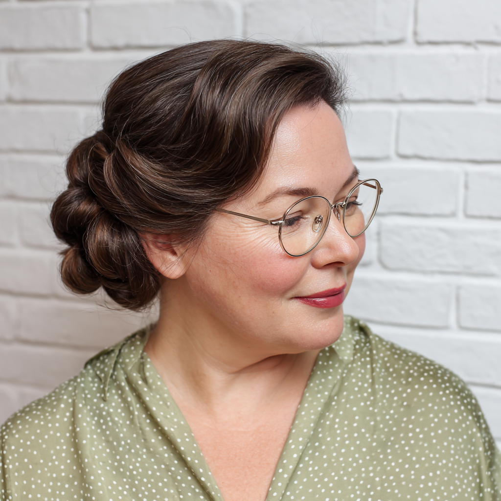 Elegant Twisted Low Bun with Soft Volume
