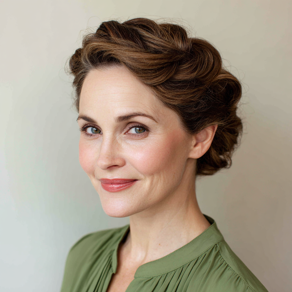 Elegant Vintage-Inspired Twisted Updo with Soft Volume