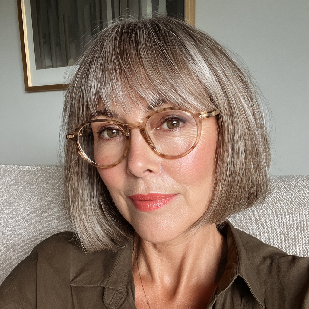 Modern Textured Bob with Soft Bangs