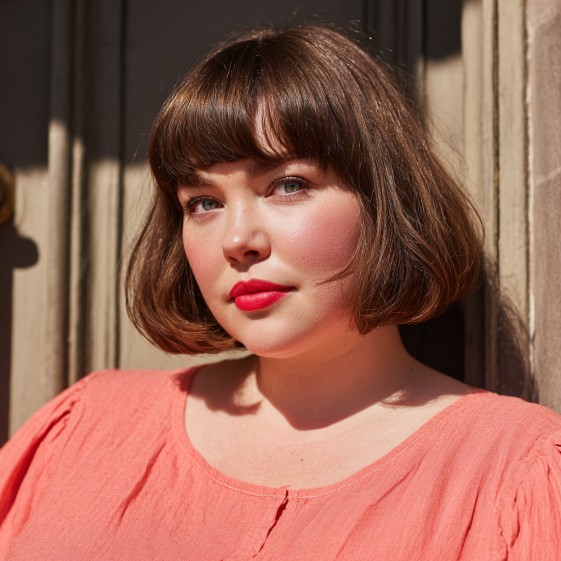 Modern Textured Pageboy Bob with Soft Fringe