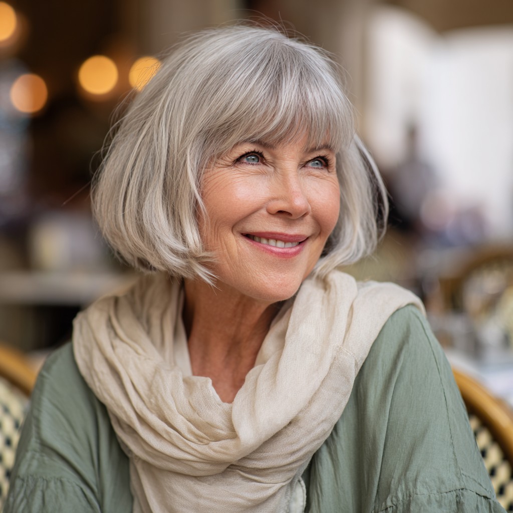 Playful Textured Pageboy Bob with Gentle Bangs