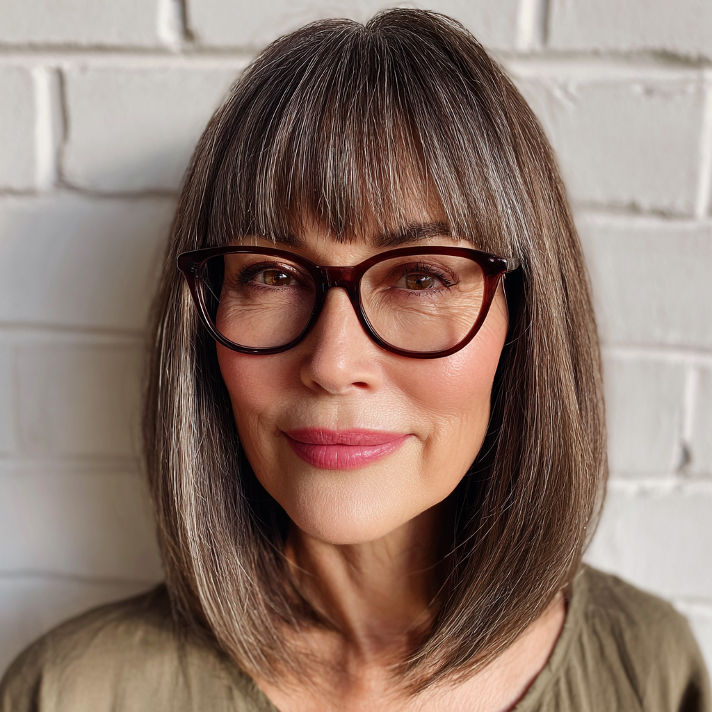 Sleek Straight Bob with Face-Framing Bangs