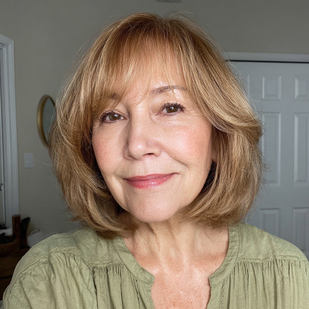 Soft Layered Bob with Gentle Bangs