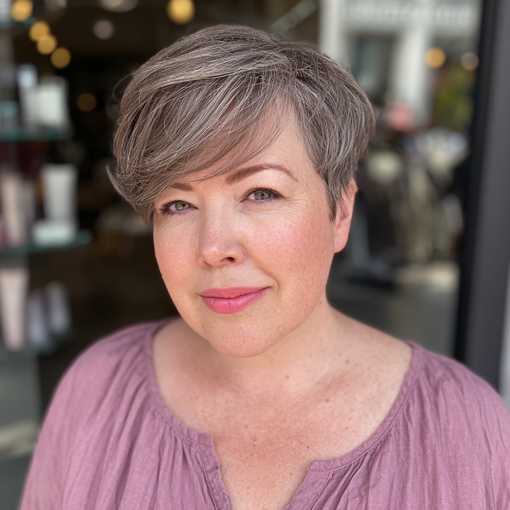 Softly Layered Side-Parted Pixie Cut