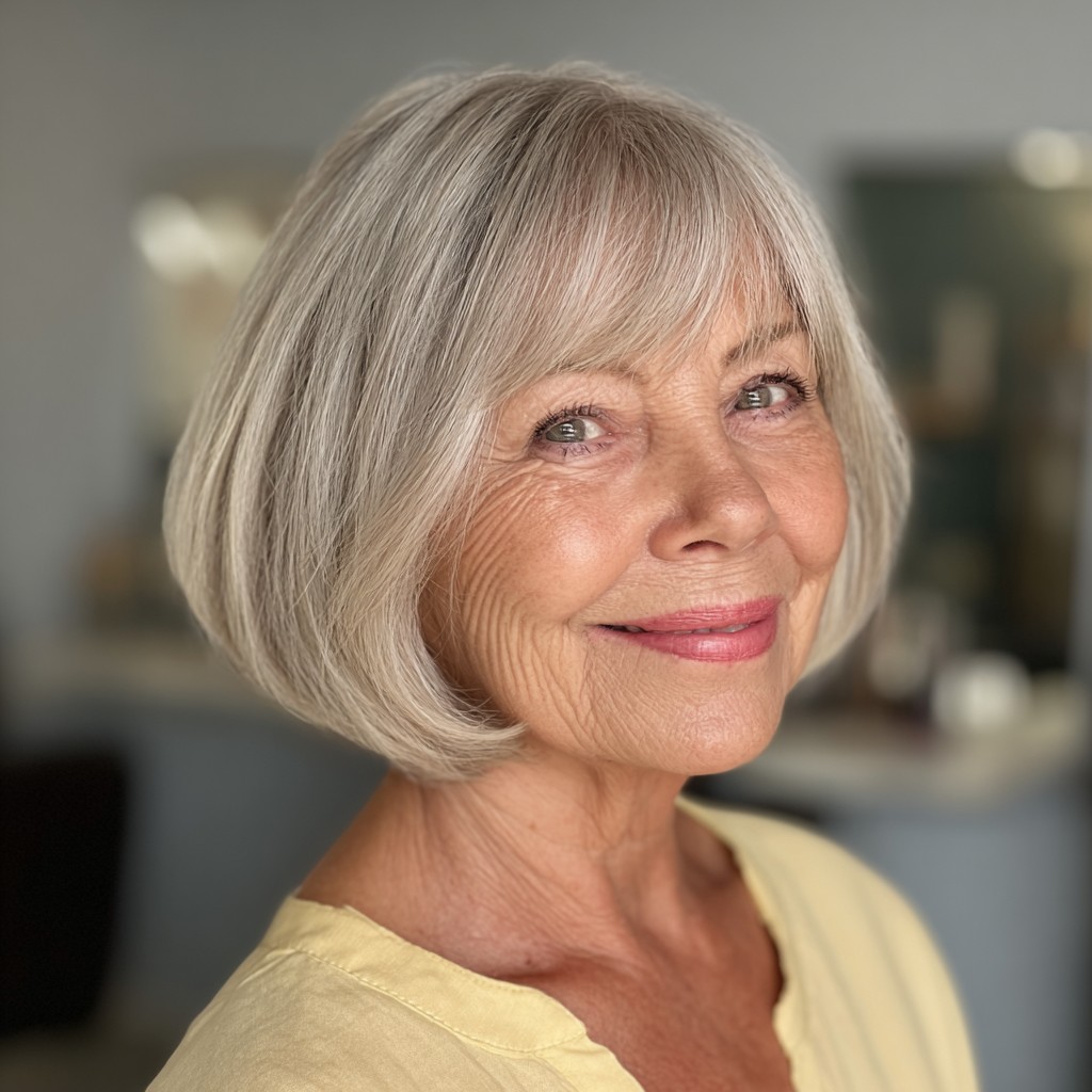 Stylish Blunt Bob with Soft Bangs