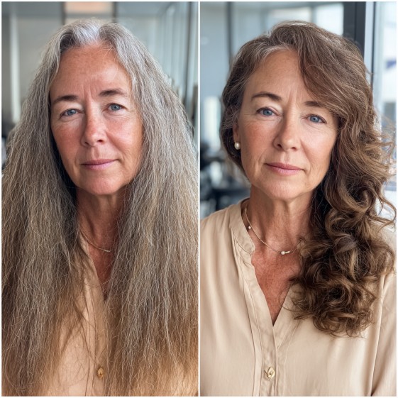 Stylish Soft Waves with Natural Highlights