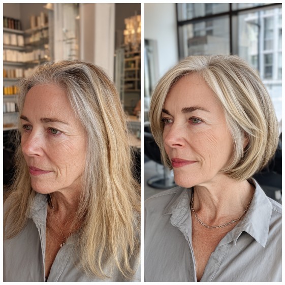 Stylish Textured Bob with Soft Highlights