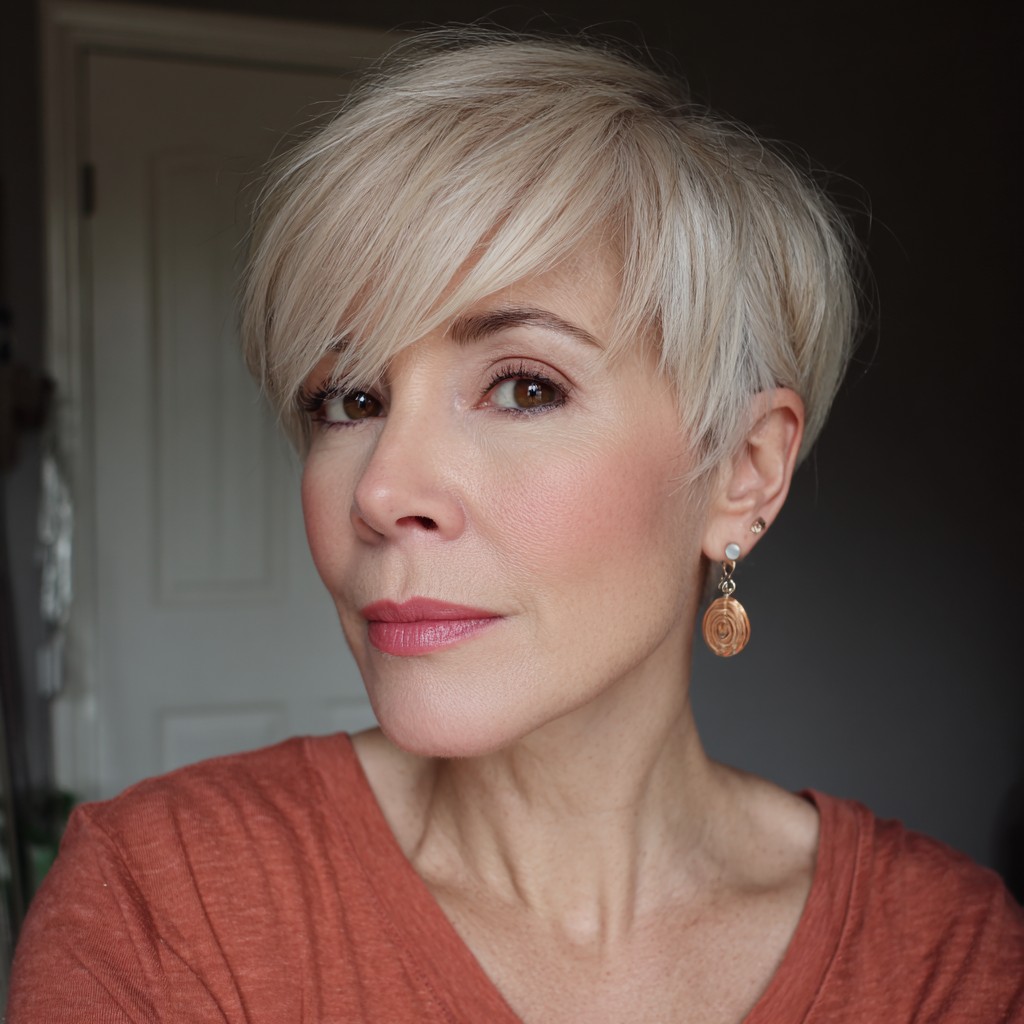 Stylish Textured Pixie Cut with Soft Blonde Highlights