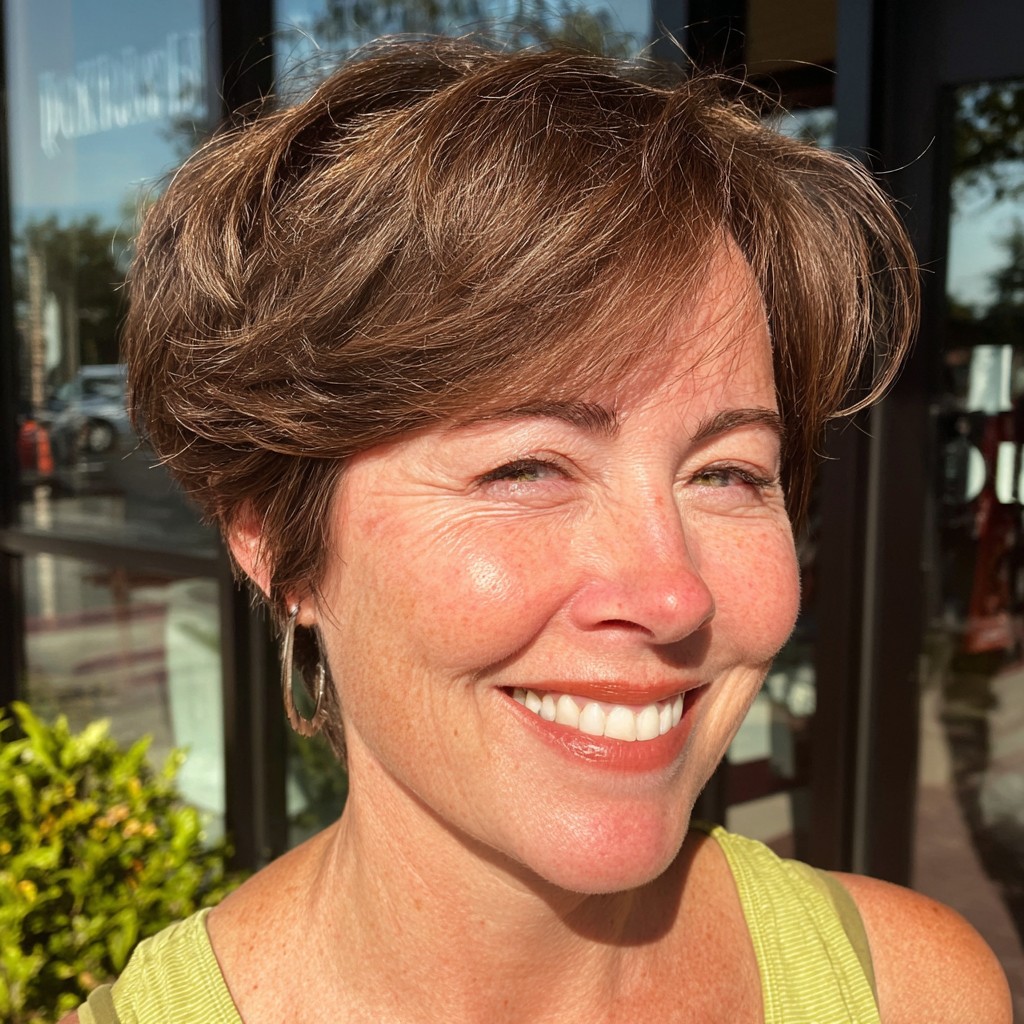 Textured Short Pixie Cut with Lively Volume