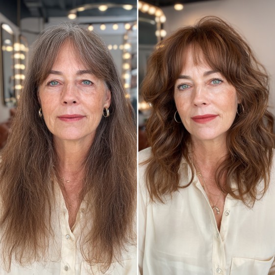 Textured Shoulder-Length Waves with Soft Layers