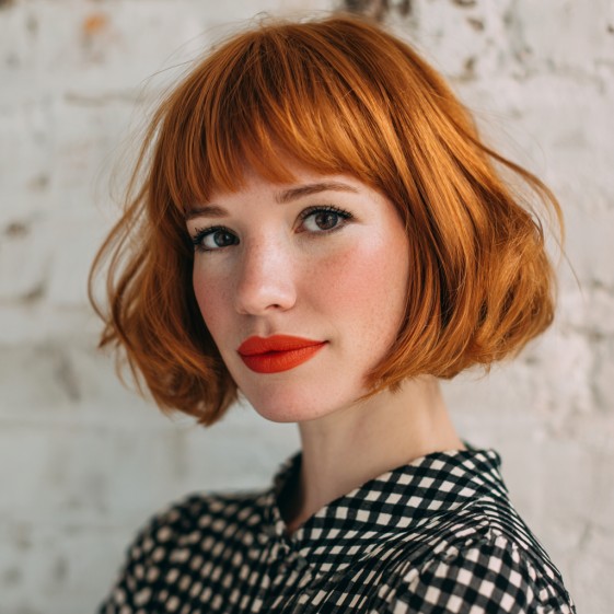 Vibrant Textured Pageboy Bob with Subtle Layers