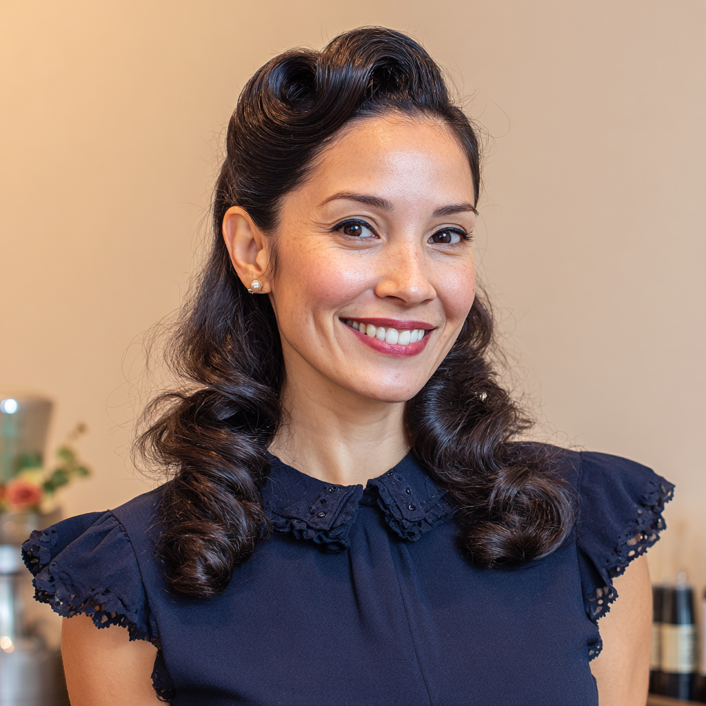 vintage inspired glamorous waves with defined curls