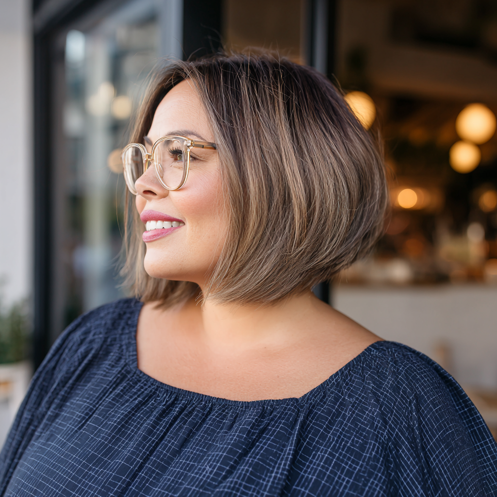 Chic Textured Bob with Subtle Highlights