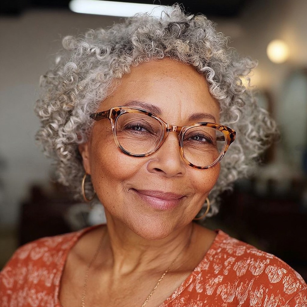 Chic Curly Silver Crop with Defined Layers