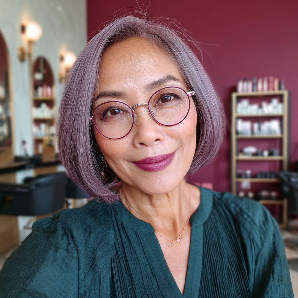 Chic Lavender Bob with Soft Layers