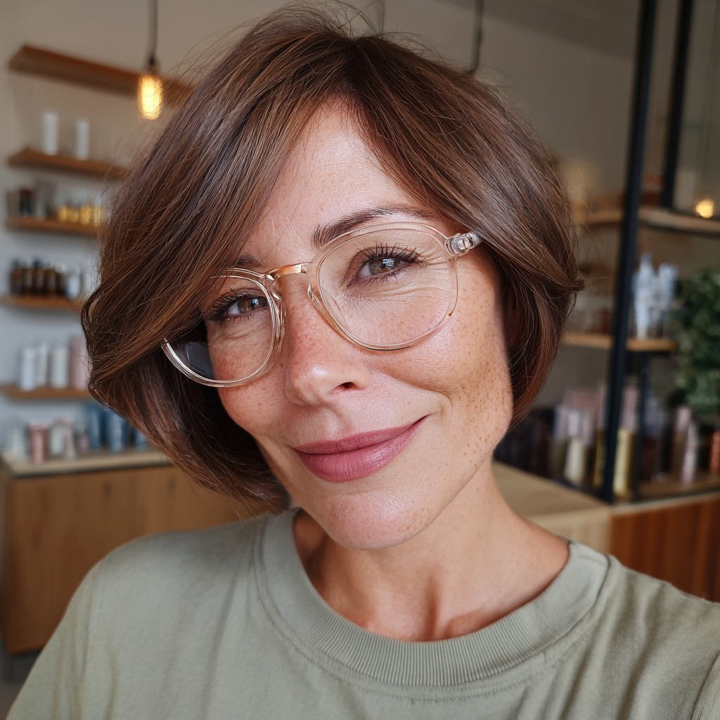 Chic Layered Bob with Subtle Volume
