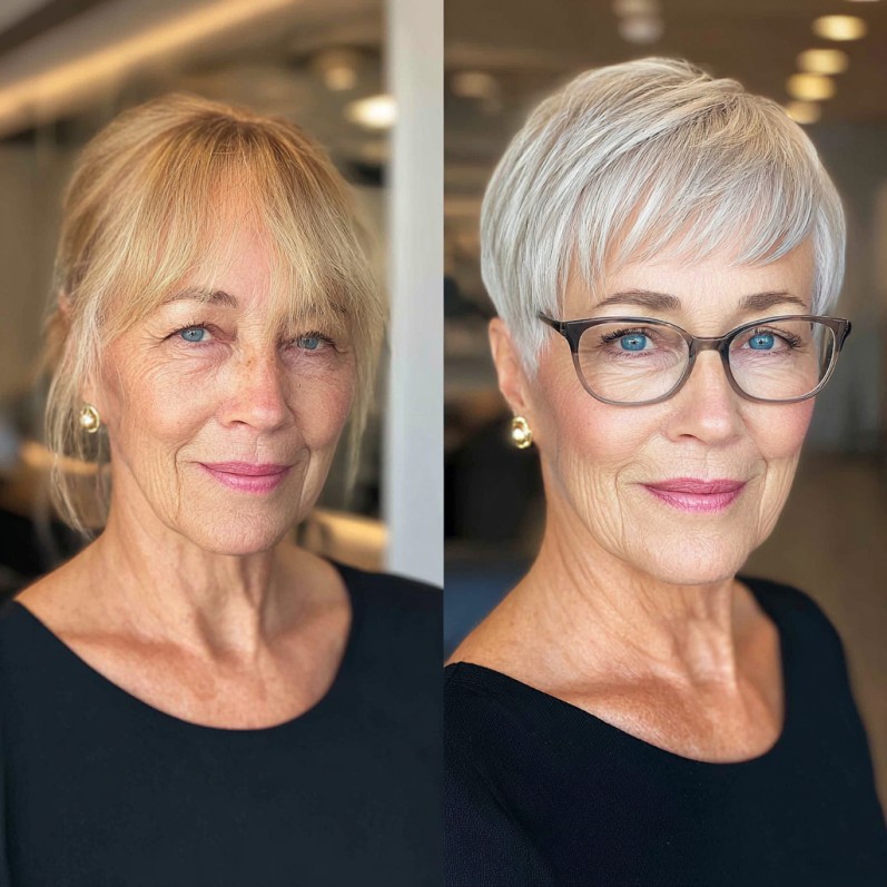 Chic Short Pixie Cut with Baby Bangs