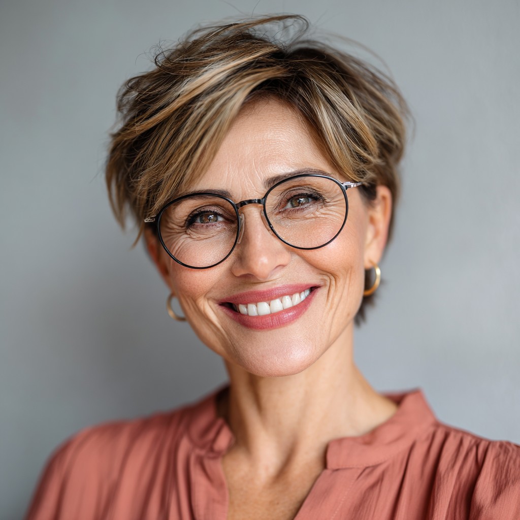 Chic Short Textured Pixie with Subtle Highlights