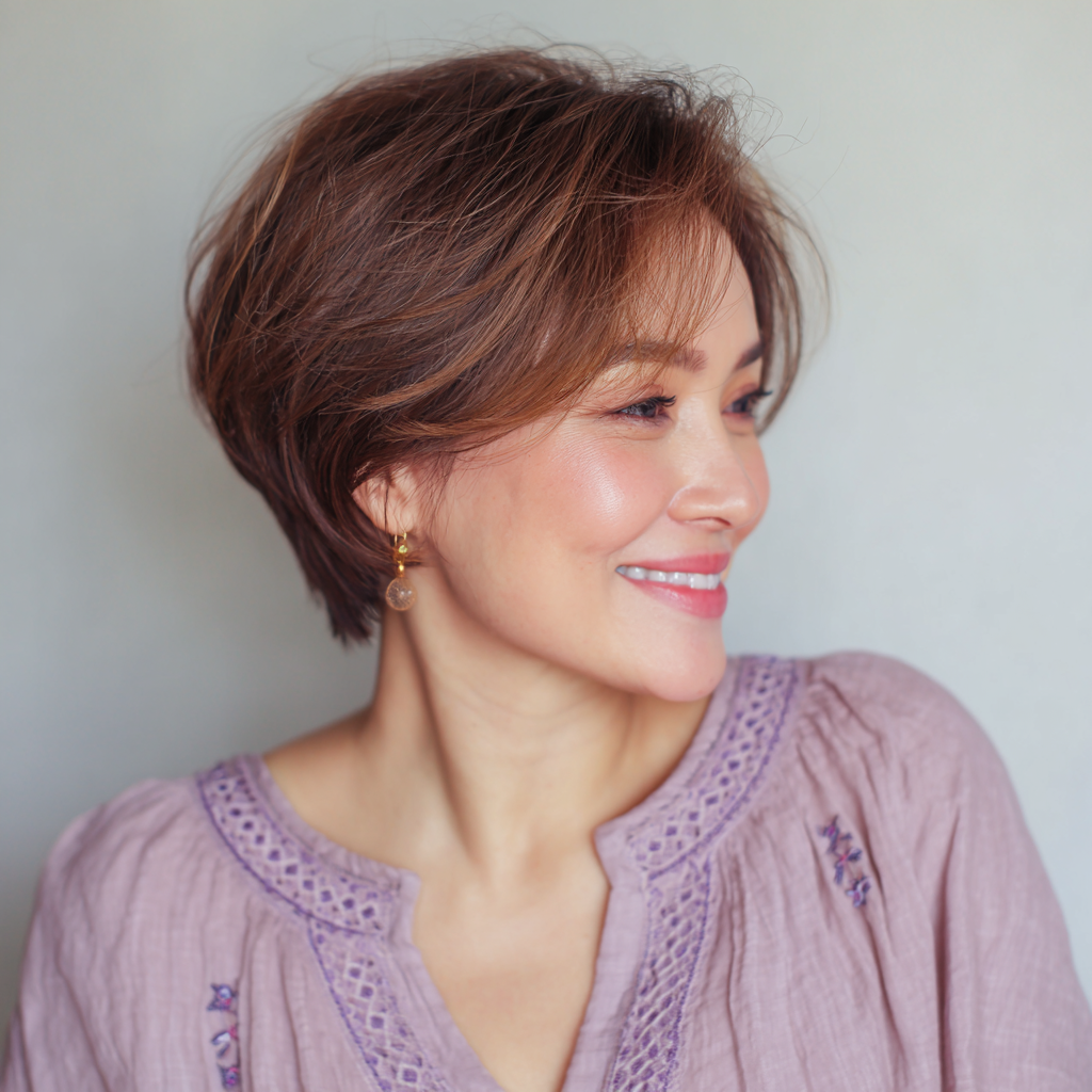 Chic Stacked Wedge Cut with Subtle Warm Highlights