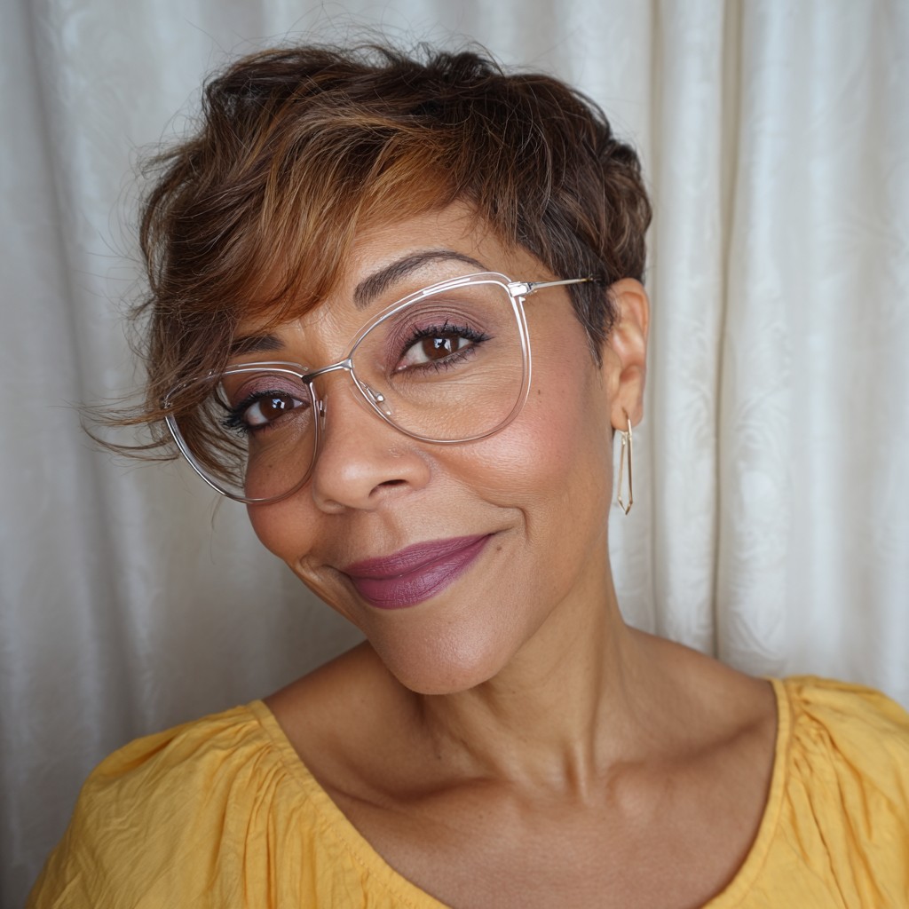 Chic Textured Pixie with Subtle Highlights